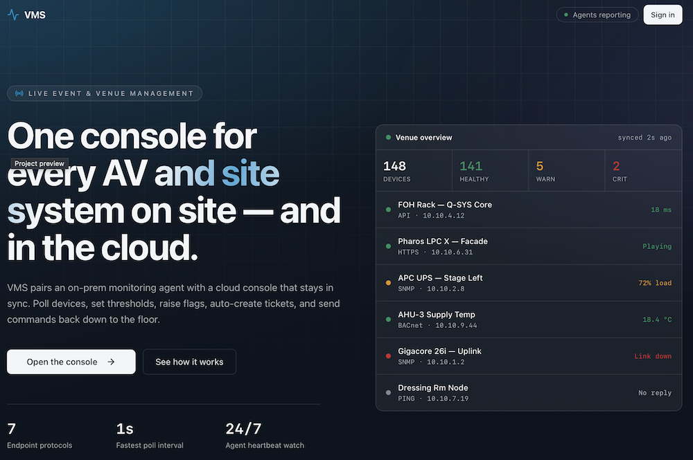 VMS Login Page